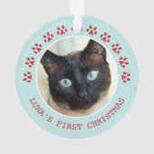 かわいい猫の足の跡 – クリスマス オーナメント (裏面)