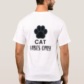 かわいい猫の足跡 ミニマル猫好きTシャツ Tシャツ (裏面)