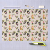 かわいい猫の足 – 継ぎ目のないパターンティッシュペーパー 薄葉紙 (クラフト)