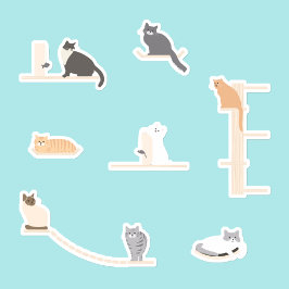 かわいい猫の遊び用壁の家具 ステッカーシート シール
