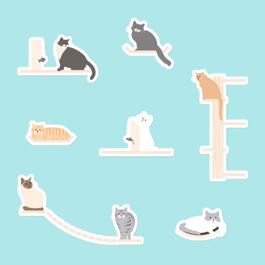 かわいい猫の遊び用壁の家具 ステッカーシート シール