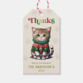 かわいい猫の醜いセーターパーティー ギフトタグ (正面)