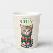 かわいい猫の醜いセーターパーティー 紙コップ (裏面)