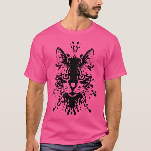 かわいい猫の錯視面白い猫好きのアイデア Tシャツ (正面)