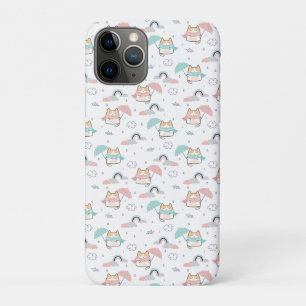 かわいい猫の雨の日パターン iPhone 11 PROケース
