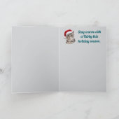かわいい猫の雪だるまクリスマスカード カード (内部)