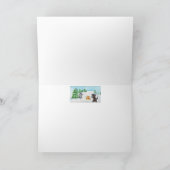 かわいい猫の雪玉バトル 幸せなホリデーカード シーズンカード (内部)