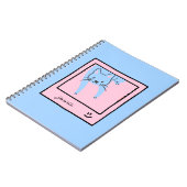 かわいい猫の青とピンクの色 ノートブック (左側)