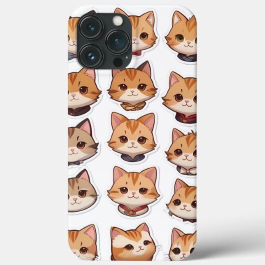 かわいい猫の頭の顔 Case-Mate iPhoneケース (裏面)
