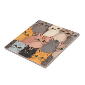 かわいい猫の顔のイラストパターン タイル (側面)