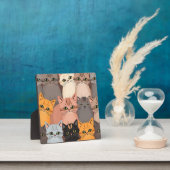 かわいい猫の顔のイラストパターン フォトプラーク (インサイチュ)