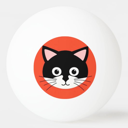 🐱 かわいい猫の顔のカラフル卓球ギフト 🏓 卓球ボール (正面)