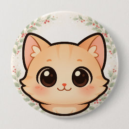かわいい猫の顔のボタン 缶バッジ