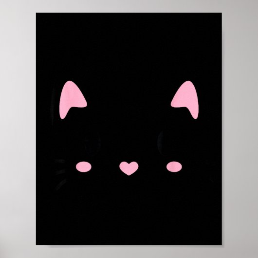 かわいい猫の顔の子猫のハロウィンのスマイル ポスター (正面)