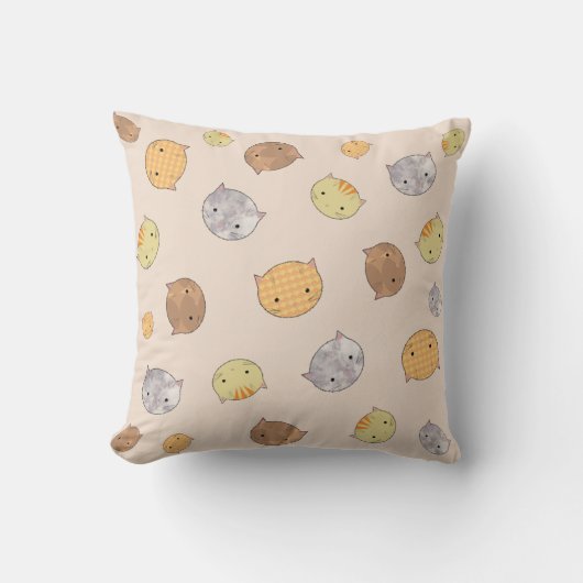 かわいい猫の顔の枕 子供用 クッション (正面)