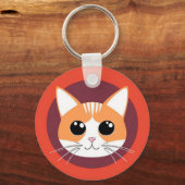 かわいい猫の顔の鮮やかなイラスト キーホルダー (裏面)