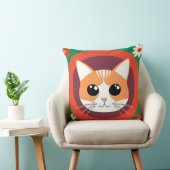 かわいい猫の顔の鮮やかなイラスト クッション (椅子)
