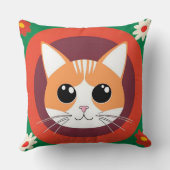 かわいい猫の顔の鮮やかなイラスト クッション (裏面)