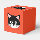 かわいい猫の顔の鮮やかなイラスト フェイバーボックス (裏面サイド)