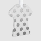 かわいい猫の顔パターン灰色 オーナメント (正面)