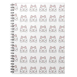 かわいい猫の顔パターン ノートブック