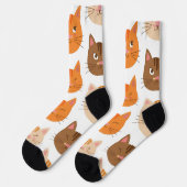 かわいい猫の顔柄 ソックス (左)