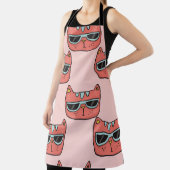 かわいい猫の顔、シームレスなパターン。 エプロン (インサイチュ)