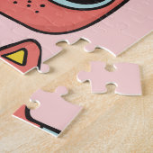 かわいい猫の顔、シームレスなパターン。 ジグソーパズル (側面)