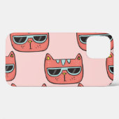 かわいい猫の顔、シームレスなパターン。 Case-Mate iPhoneケース (裏面 (横))