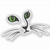 かわいい猫の顔 シール (正面)
