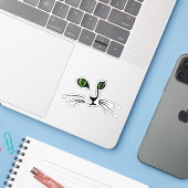 かわいい猫の顔 シール (ノートパソコンとiPhone)