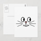 かわいい猫の顔 ポストカード (正面/裏面)