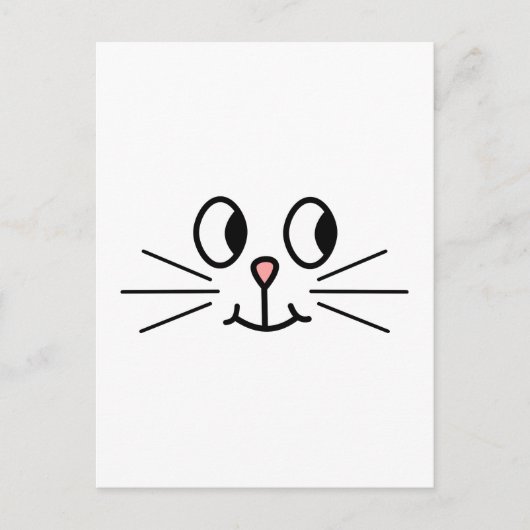かわいい猫の顔 ポストカード (正面)