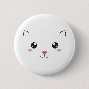 かわいい猫の顔 缶バッジ
