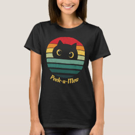 かわいい猫の顔 Peek a Mew Tシャツ