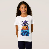 かわいい猫の魔女のかぼちゃのハロウィン 🐈⬛ Tシャツ (正面フル)