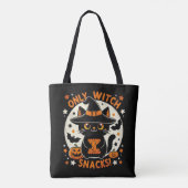 かわいい猫の魔女トートバッグをトリックまたは治療 トートバッグ (裏面)