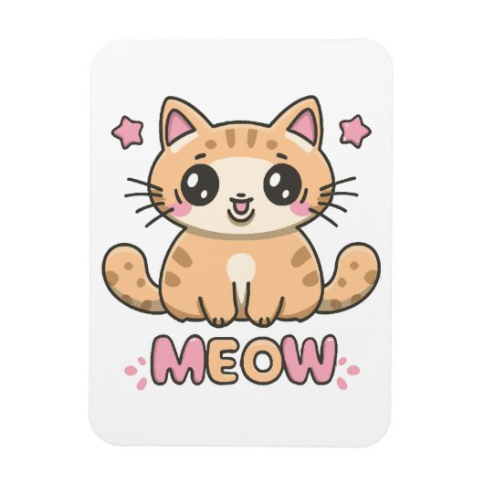 かわいい猫の鳴き声 マグネット (縦)