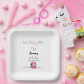 かわいい猫の1歳の誕生日パーティー ペーパープレート (パーティー)