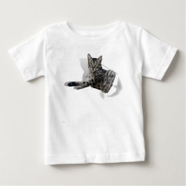 かわいい猫の3Dグラフィックおもしろいイリュージョン人気がある ベビーTシャツ