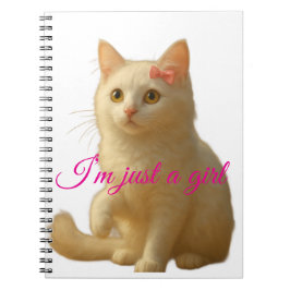 かわいい猫の"I'm Just A Girl"カスタマイズ可能な引用文 ノートブック