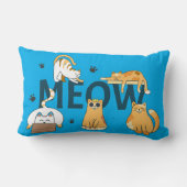 かわいい猫の「MEOW」デコレーション ランバークッション (裏面)