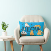 かわいい猫の「MEOW」デコレーション ランバークッション (椅子)
