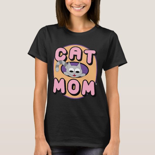 かわいい猫のCAT MOM Tシャツ (正面)