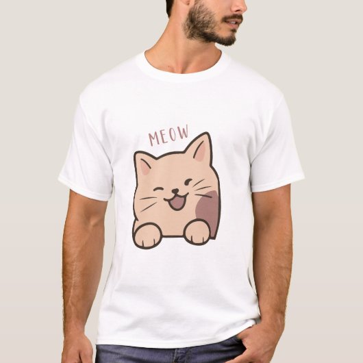 かわいい猫のTシャツデザイン Tシャツ (正面)
