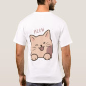 かわいい猫のTシャツデザイン Tシャツ (裏面)