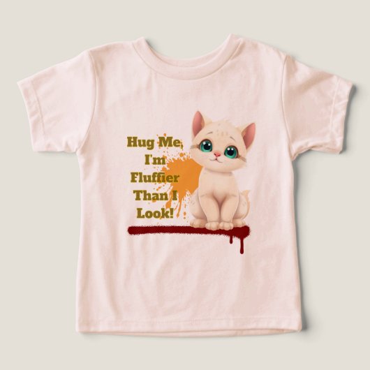かわいい猫のTシャツ、かわいい動物の服 (デザイン正面)