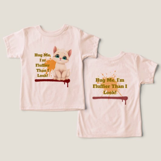 かわいい猫のTシャツ、かわいい動物の服 (デザイン正面&裏面)