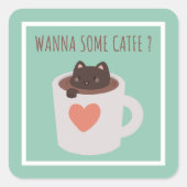 かわいい猫はがき スクエアシール (正面)