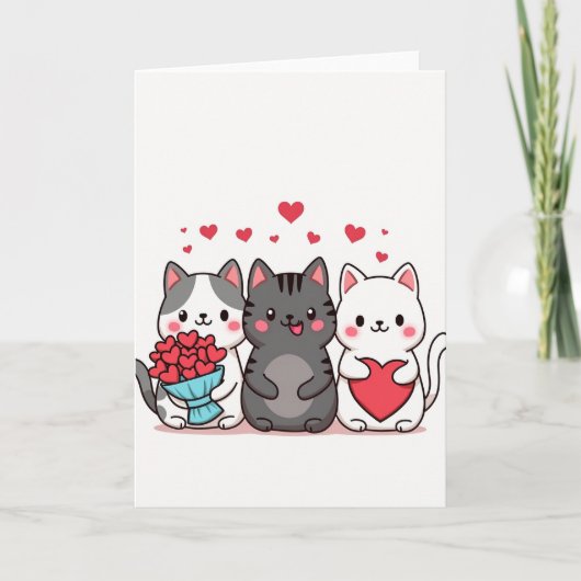 かわいい猫はハートが好き カード (正面)